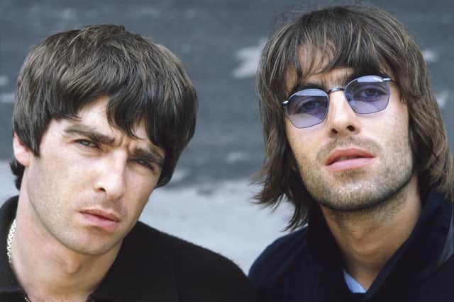 The Gallagher brothers photographed in 1996 by Jill Furmanovsky