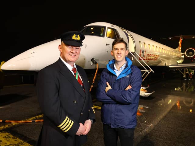 Paul and Thomas Greer teamed up for an air and ground duo on a recent Loganair flight (Pic: Crest Photography)