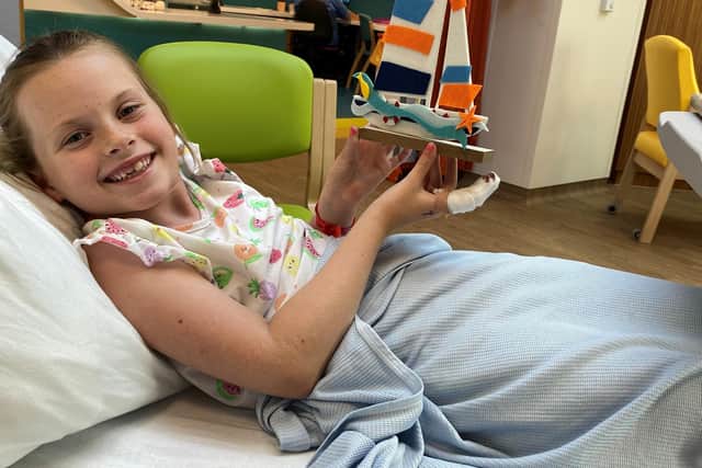 Eight-year-old Freya Mcnamee is recovering at Ninewells Hospital in Dundee