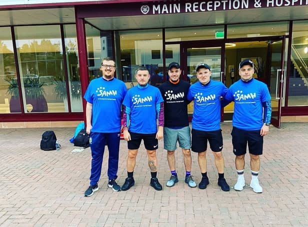 Chris and his mates trekked from Edinburgh to Glasgow to raise funds for SAMH