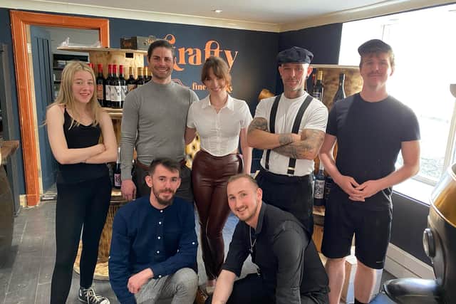 The Krafty Fine Drinks and Jock's Grill House team (from left to right), Tessa Bennet, Ross Lindsay, Megan Lindop, Ross Anderson, Martyn Davie, (front row), Connor Brown, and Reece Inglis.