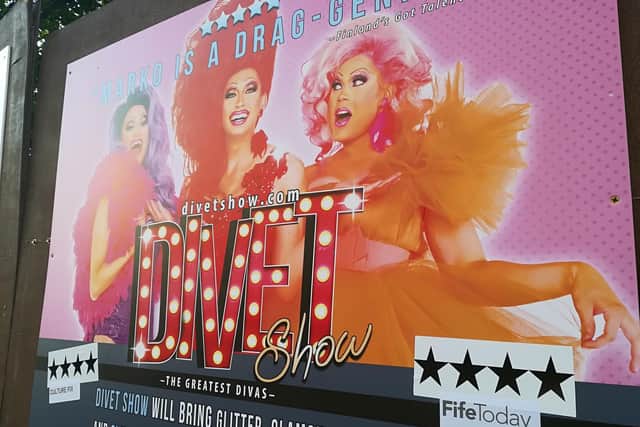 One of the Fringe shows with a star rating from fifetoday on its billboards