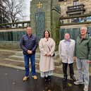 At Kirkcaldy War Memorial are Paul and Melody Simms, Peter Shields and Ray Davidson (Pic: Fife Free Press)