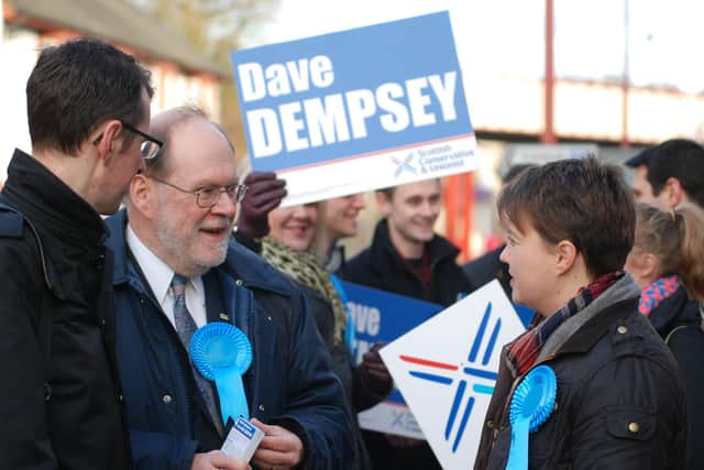 Dave Dempsey on  the campaign trail in 2017 with Ruth Davidson, former Scottish party leader and fellow Fifer