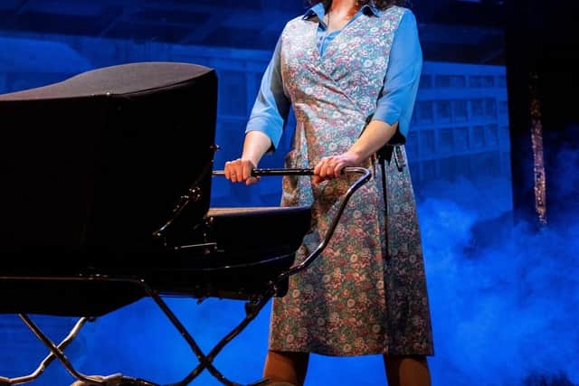 Niki Colwell-Evans as Mrs Johnstone (photo: Jack Merriman for Bill Kenwright Productions Ltd)