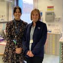 Siobhan McIlroy, NHS Fife's head of patient experience, left, with the new, dedicated BSL translator, Mandy McCreadie (Pic: NHS Fife)