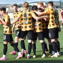 East Fife players celebrating Alan Trouten's goal against Clyde on Saturday, making it 2-0 to the hosts at Methil's Bayview Stadium (Pic: Kenny Mackay)