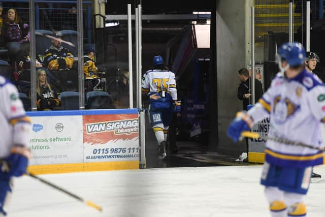 Chris Lawrence heading down the tunnel at Nottingham (Pic: EIHL)