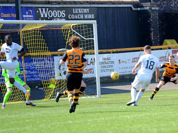 Dylan Tait scores the winner (Pic: Fife Photo Agency)