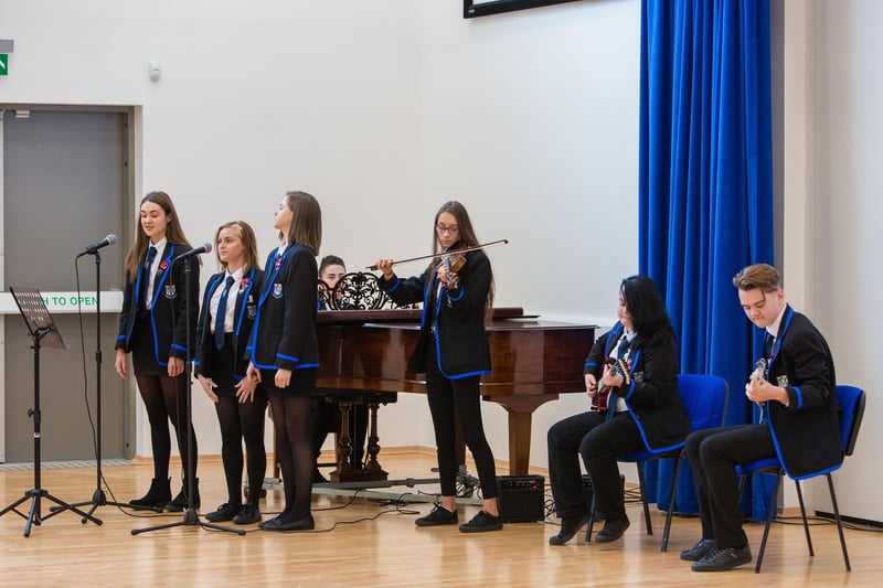Official Opening of Windmill Campus in Kirkcaldy - pictured giving a musical performance are advanced higher pupils