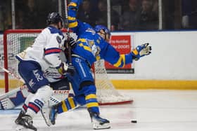 Troy Lajeunesse in action against Dundee Stars (Pic: Jillian McFarlane)