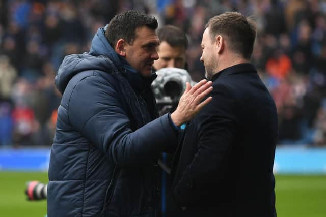 Ian Murray with Rangers boss Michael Beale before Raith's recent 3-0 Scottish Cup quarter-final defeat at Ibrox (Pic Rob Casey/SNS Group)