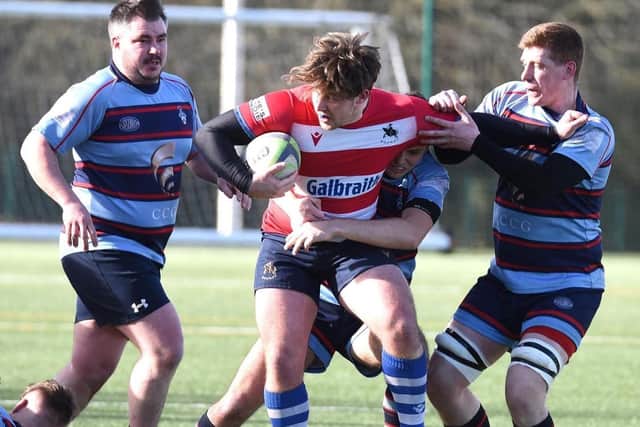 Howe of Fife in possession against Allan Glen's in Dundee on Saturday (Pic: Chris Reekie)