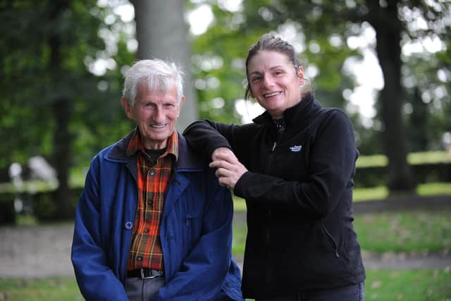 Tom and Sylvia reunited at Ravenscraig Park. Pic: George McLuskie.