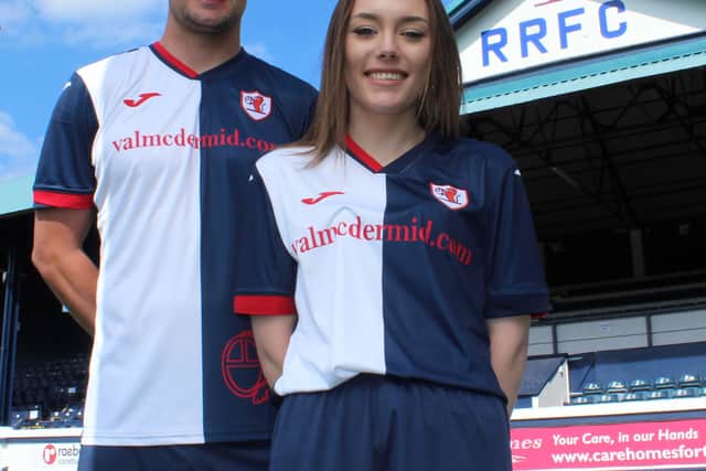 The new kit is modelled by the captains of the men's and women's teams, Kyle Benedictus and Tyler Rattray