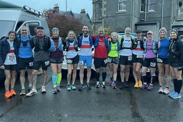 At the Glen Ogle 33 are, from left, Sheena Logan, Craig Stokes, Sean Brown, Karen Richards, Laura Muir, Kevin Wallace, Graham Keddie, Hailey Marshall of Anster Haddies, Rob Justice, Michaela McLean, Hilary Lalande, Michelle Johnstone and Maggie Justice
