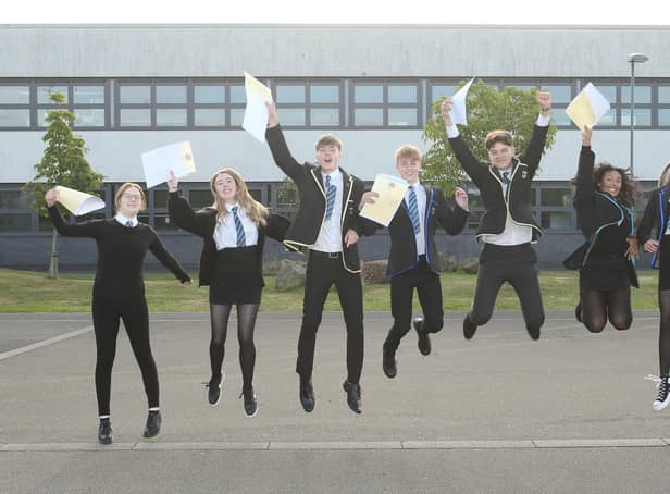 Pupils across Fife, including these ones from Auchmuty, were celebrating after receiving their exam results today.