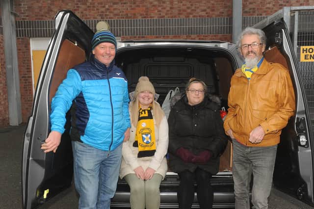 Collection organisers Andy and Isla English with Cassie Marshall and Stewart English who are both volunteers involved with Levenmouth Foodbank. Pic by George McLuskie
