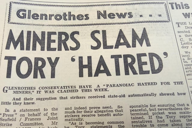 Miners strike 1972 - Fife Free Press cutting