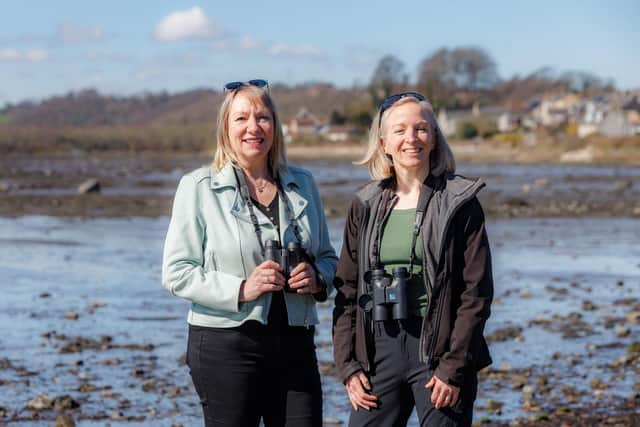 Councillor Jan Wincott and Lindsay Bamforth, Fife Nature Information Officer at The Ness, Torry Bay Nature Reserve, Torryburn