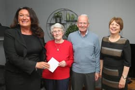 Alick and Margaret Grant celebrated 60 years of marriage. They were presented with a gift voucher by Cllr Julie MacDougall Linda Bissett, DL (Pic: Andrew Beveridge)