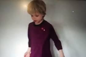 A seven-year-old boy dresses as Nicola Sturgeon for Halloween.