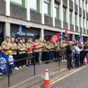 Firefighters have demonstrated outside Fife House over the controversial proposals in recent weeks. (Pic: FFP)