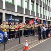 Firefighters have demonstrated outside Fife House over the controversial proposals in recent weeks. (Pic: FFP)