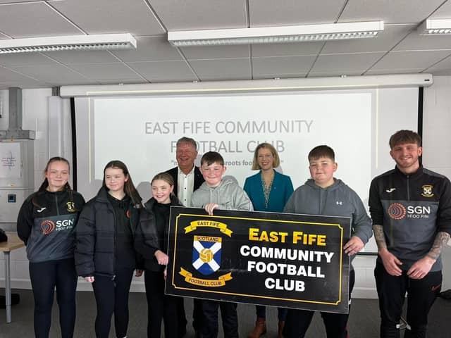 Jenny Gilruth and David Torrance at East Fife FC's Community Club (Pic: Submitted)