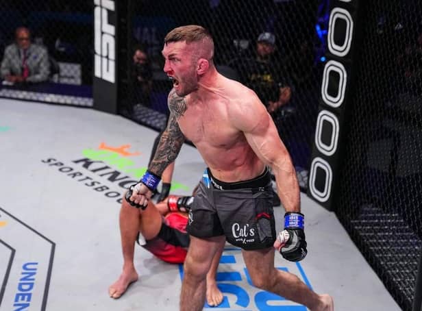 Stevie Ray celebrates after beating Anthony Pettis. (Pic: PFL)