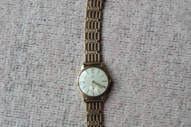 The gold watch which was gifted to Brian 60 years ago by Kirkcaldy Town Council.