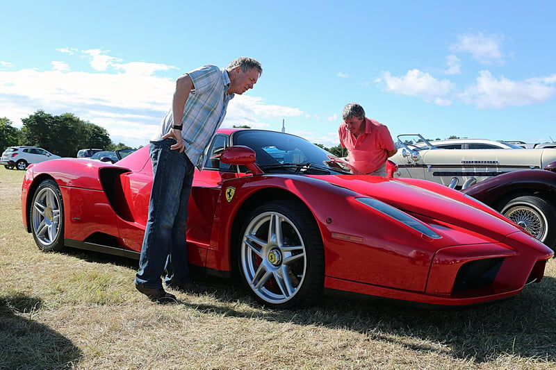 The most valuable car at the Ladybank vintage and classic vehicle show at Ladybank on Sunday was this Ferarri Enzo. Only 400 examples were built between 2002 and 2004, with secondhand examples now being sold for between £1.2 and £1.8 million!