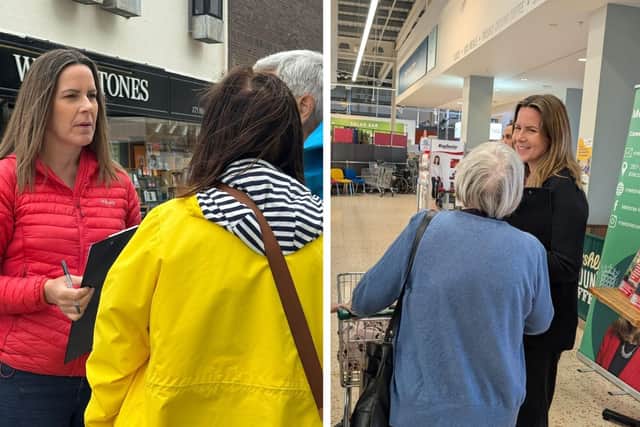 Melanie Ward MP speaking to constituents about her town centre survey (Pics: Submitted)
