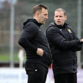 East Fife's assistant manager Paul Thomson gestures on the touchline alongside boss Greig McDonald (Photo: Alan Murray)