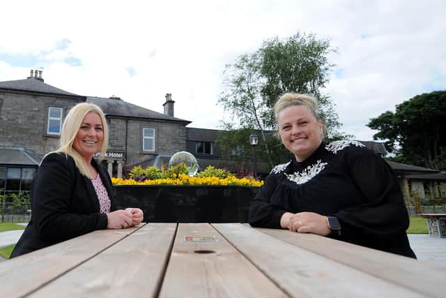 Julie Anderson, wedding and events co-ordinator at the Dean Park Hotel and Lisa Ferguson,  owner of LJ Events by lj in Kinghorn, who is organising the Mercat wedding fayre.
Pic credit: Fife Photo Agency.