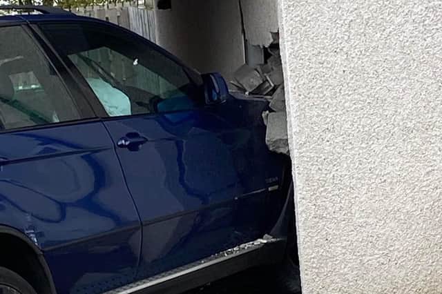 The car smashed into the house. Picture: Fife Jammer Locations