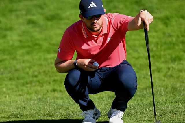 Connor Syme lining up a putt at the Open de Espana presented in Madrid last Thursday (Photo: Stuart Franklin/Getty Images)