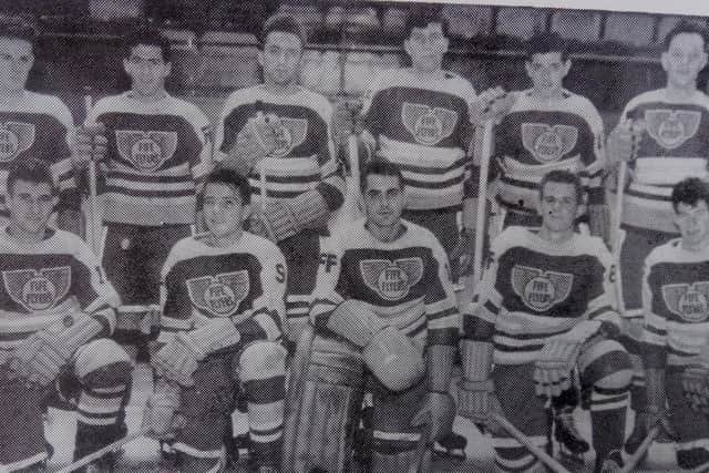 Fife Flyers 1948/49 - Pete Belanger, Bobby Reid, Ken Joy, Doug Smith, Bud Smith, Hick Moreland, Scotty Reid,, Floyd Snider, Chic Mann, Verne Greger.
