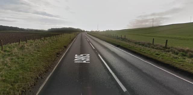 The two-car road crash happened at around 8pm, Tuesday, April 6, between the Cairney hill roundabout and the junction with Clinkum Bank on the A985 (Photo: Google Maps).