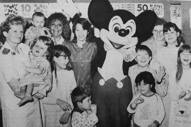 Mickey Mouse paid a visit to Ward 5 at Victoria Hospital. 
He was in town after coming to Scotland for Walt Disney’s World On Ice show which was staged at Ingliston.