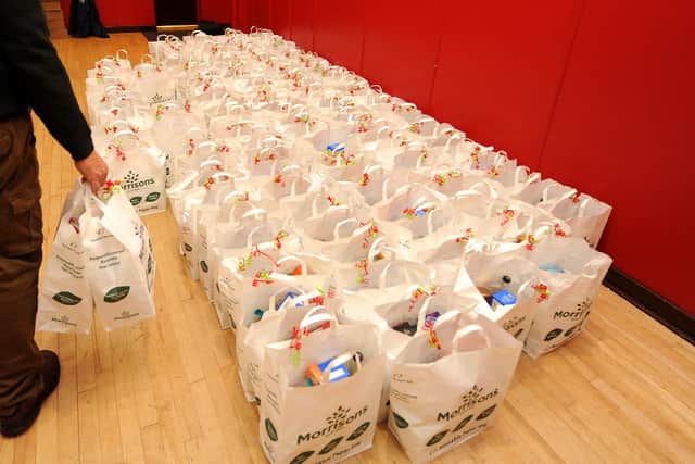 Hampers ready to be delivered. Pic: Fife Photo Agency.