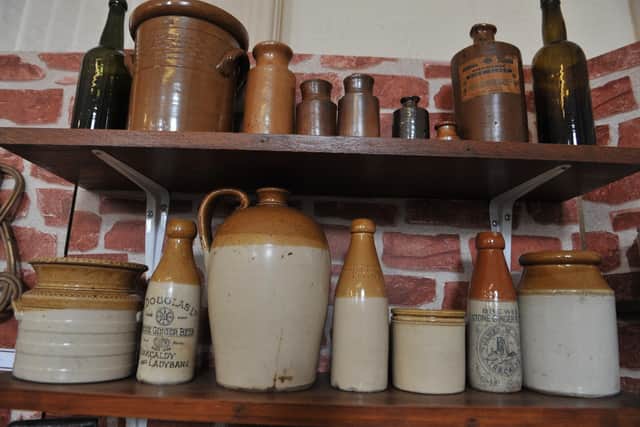 Old Jars and pottery from Dysart as part of Dysart Trust's exhibition