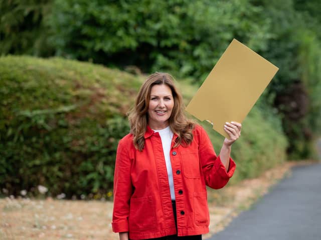 Postcode Lottery’s Judie McCourt congratulates winners