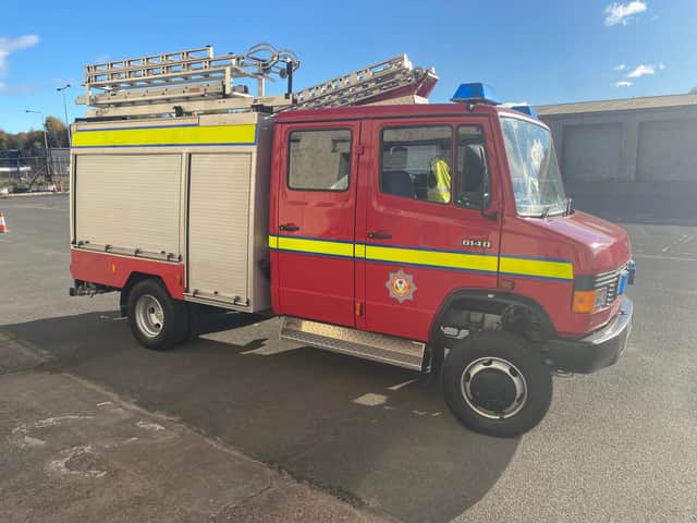 The Mercedes fire appliance named in memory of firefighter Hilary Green.