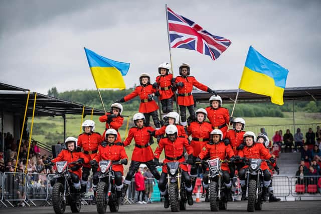 The motorcycle display team which took part