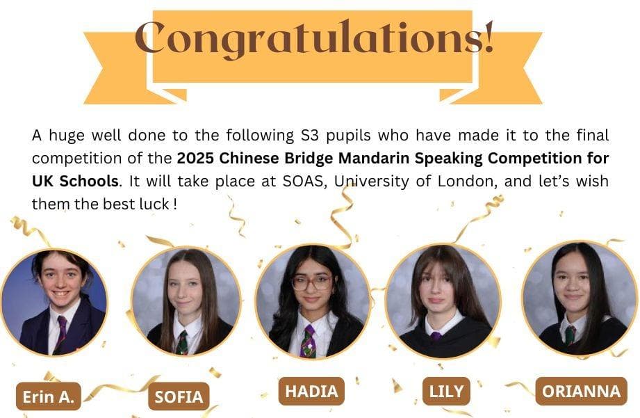 Mandarin Color Contest Pupils reach national final of Mandarin speaking competition