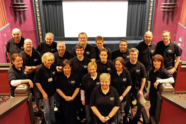 The Scottish Water team builders in the new Regent Cinema, Commercial Road, Leven circa 2010
