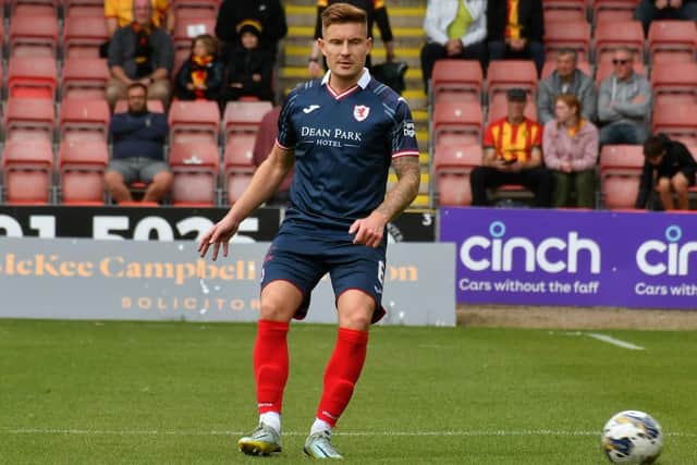Euan Murray is pictured during Raith's 2-2 draw at Partick Thistle on Saturday (Pic Eddie Doig)