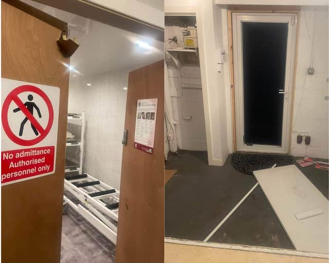 The damage caused at the mortuary (PIc: Fife Jammers)