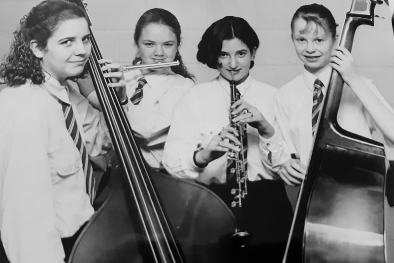 Musicians from Glenwood High School in Glenrothes, pictured in January 1996. From left are Elaine Carter, Alison Beveridge, Amy Sadro and Leanne St Aubyn.
